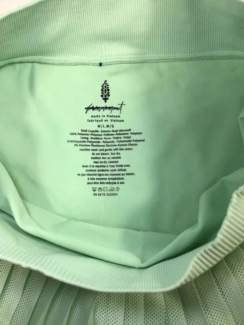 FP Movement Rally Pleated Mesh Miniskort M/L Mint Green Sporty Athletic - Picture 9 of 11